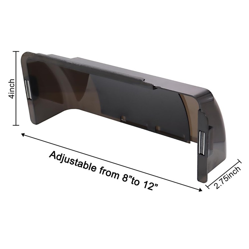 DGQ Unbreakable Air Deflector 8" to 12" Black Adjustable Heat