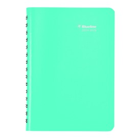 Blueline® Essential Academic Daily/Monthly Planner, August 2024 to July 2025, Twin-Wire Binding, Soft Vicuana Cover, 8" x 5", Cyan (CA201F.02-25)