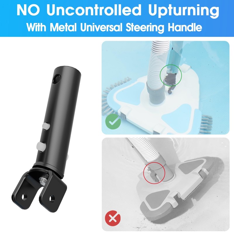 2025 Enhanced TidyMister Pool Vacuum Head with Wheels,Steering Handle Swimming