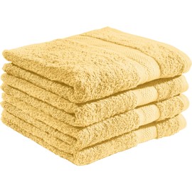 REDBEST Bath Towel Set, Terry Towelling Set, Chicago, Light Yellow, Size 70 x 140 cm, Absorbent, Durable, Ideal for Travel, Sports (Other Colours)
