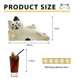 NYTKL 2PCS Car Dashboard Decor, Cute Cat Beer/Coffee Dash Decoration Rearview Mirror Ornament, Funny Beverage Cat Collectibles Mini Lucky Figurines for Auto Mirrors Windows Desks (Lazy Cat+Coffee)