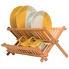 Dish Drying Rack - Bamboo Dish Rack for Kitchen Counter,