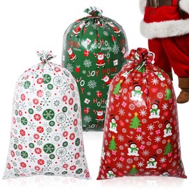 BIGIVACA 3 Pack Extra Large Gift Bags 56x36 Inches - Heavy Duty Reusable Christmas Gift Bags with Tags Upgraded Thicker PE Material Holiday Present Wrapping Bags for Big Gifts