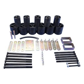 iiLentes For 1986-1995 Jeep Wrangler YJ 3" Full Body Lift Kit Front Rear 4WD Auto Tran-Heavy Duty Powder Solid Steel & Reinforce Nylon-Extended Extension Block Spacer Shock Strut Spring