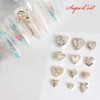 Nail Art Luxury Heart Ribbon Flower Zircon Parts 12 Types / 네일아트 럭셔리 하트 리본 플라워 지르콘파츠 12종