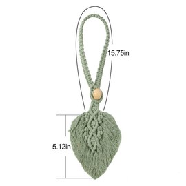 NOIAFZY 2pcs Boho Style Polyester Curtain Tiebacks - Handmade Cotton Rope with Adjustable Wooden Bead Decor