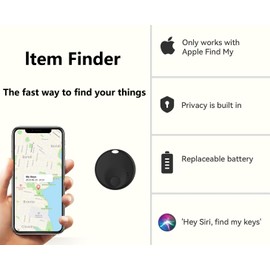 Bluetooth Luggage Finder,Smart Bluetooth Tracker,Keys Finder and Item Locator,Replaceable Battery,Water-Resistant,Air Tracker with Apple Find My(iOS Only) Track Your Keys,Wallet,Luggage,Bag and Pets