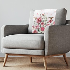 Qehuruxo Birds Floral Headrest Cover for Recliners Washable Furniture Slipcover Protector Anti Splash Chair Back Covers Office Lounge Chairs Protector