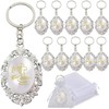 12pcs Baptism favors Recuerdos Para Bautizo gravados First communion keychain