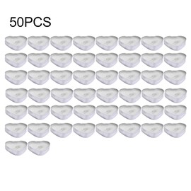 QOTSTEOS 50pcs Heart Shaped Candles, Romantic Love Unscented Tea Lights Candles, Mini Smokeless Unscented Tea Lights Candlesfor Dinners,Home,Wedding, Party, and Christmas(White)