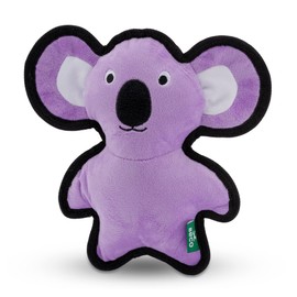 Beco Rough & Tough Purple Koala Bear Chew, Fetch & Squeak Dog Toy, Double Stitched for Durability, Made with Recycled Plastic