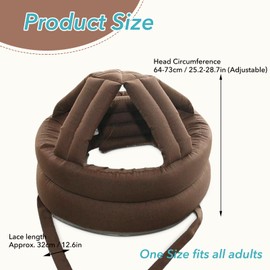 ZLXHDL Anti-fall Protective Helmet for Elderly, Thick Soft Protective Helmet for Seniors, Adjustable Head Protection Cap for Seniors (Khaki)