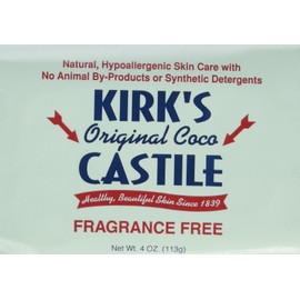 Kirks Natural Fragrance Free Original Coco Castile Bar Soap, 4 Ounce - 2 per case.