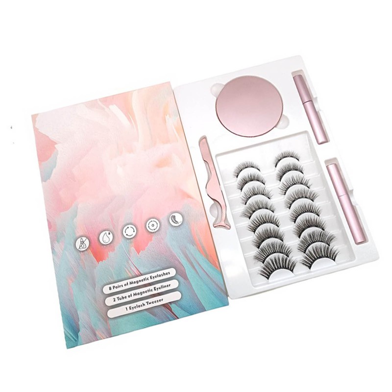 8 Pairs Magnetism Lashes Eyeliner Set Realistic Strong Hold Reusable