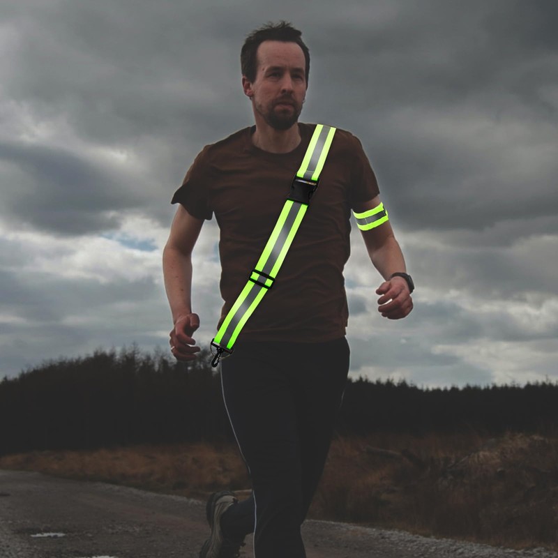 PEUTIER Reflective Running Equipment and Reflective Wristband, Reflective Shoulder Strap,
