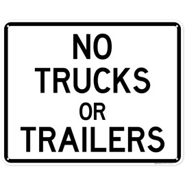No Trucks Or Trailers Sign, 24x30 Inches, 55 mil thick HDPE (high density polyethylene), Made in USA by My Sign Center