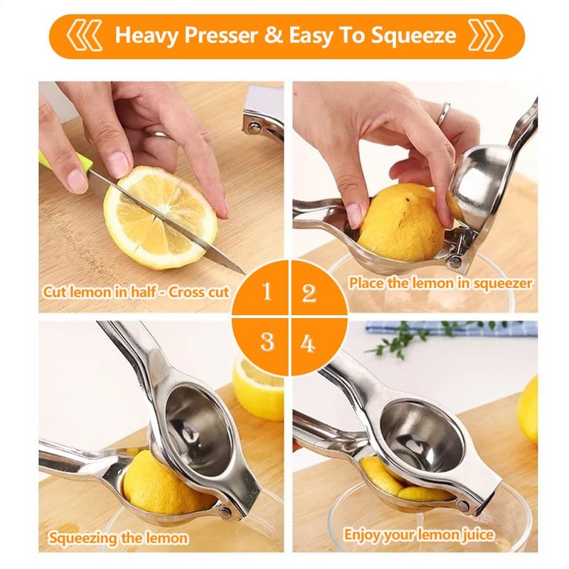 Ollimy Lemon Squeezer Hand Press, Lemon Squeezer Juicer Stainless Steel