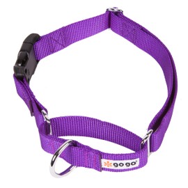 GoGo Pet Products GoGo 1-Inch Martingale Dog Collar, Large, Purple