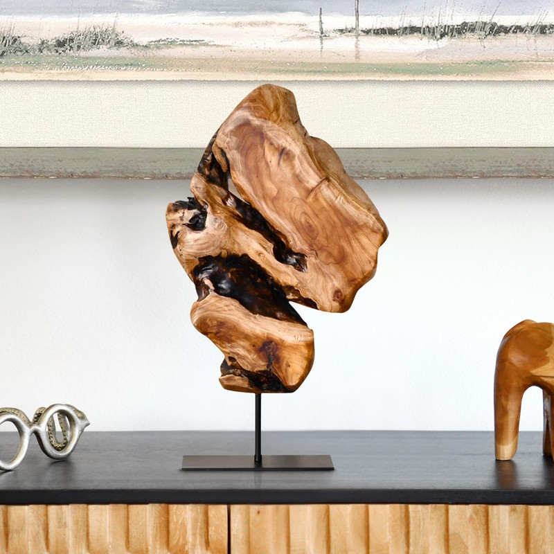 WELLAND Irregular Cedar Wood Sculpture 8.75" W x 1.75" D