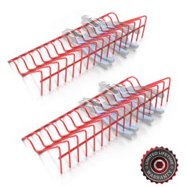 Olsa Tools Plier Organizer Rack - 2pc Set for Tool Box Drawer Storage - Holds 32 Pliers - Red Holder for Pliers Organization - Professional Grade - Part: 100050