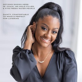 EFYTAL Bridesmaid Gifts, 925 Sterling Silver Cultured Freshwater Pearl Necklace for Bridesmaids, Bridesmaid Proposal Gift, Pendant Jewelry for Women (7 Pearl Necklace)