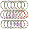 22 Pieces Multicolor Rose Flower Crown Wreath Headband Garland Headpiece
