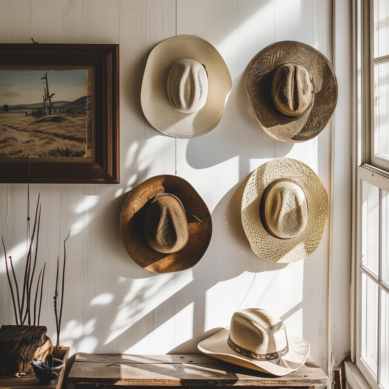 Modern JP Adhesive Hat Hooks for Wall (6-Pack) - Cowboy