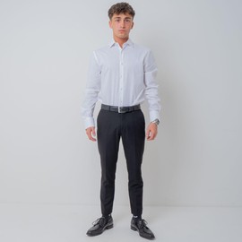 BELTINGER High Quality Suit Belt with Stainless Steel Belt Buckle Made of Full Cowhide Leather 3.5 cm | Bombed Leather Belt Men 35 mm | Business Belt Made in Italy, black