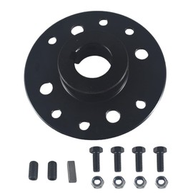 1" Bore 1/4" Keyway Heavy Duty Rear Sprocket, Drum Brake, and Hub Adapter Kit for Mini Bikes and Go-Karts Black
