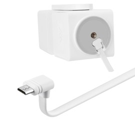 Smays 50 ft Extension Cable for WYZE Cam Pan v3 Outdoor Camera, Long Micro USB Power Adapter Cord, 90-Degree White