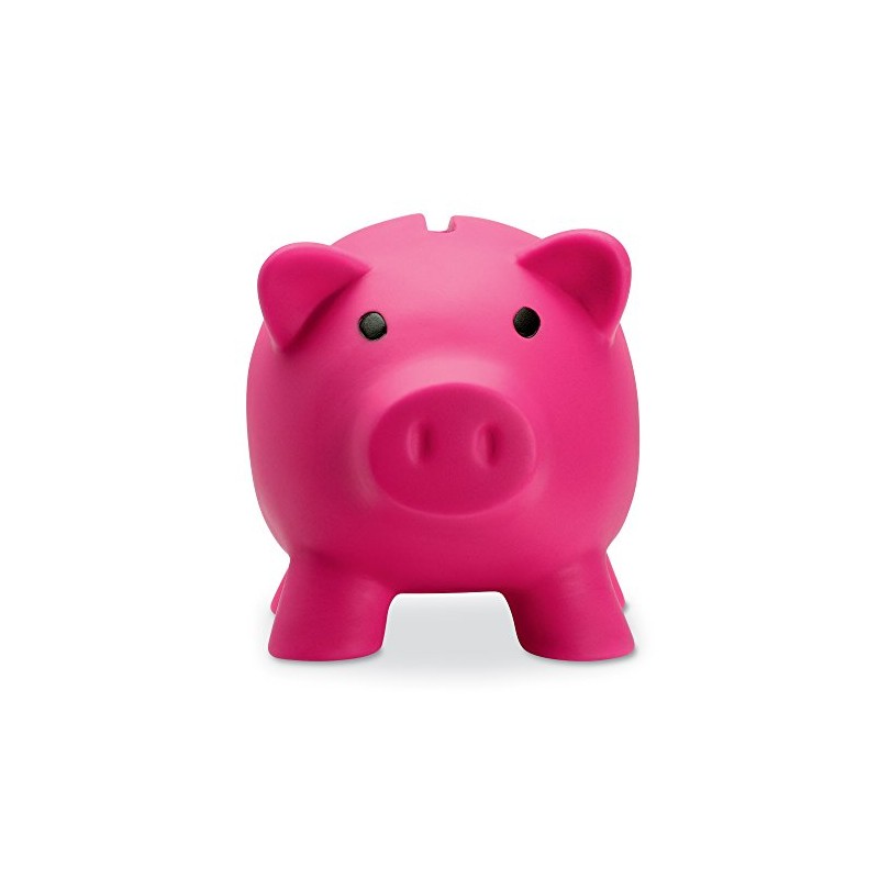 Plastic Piggy Bank/Money Box for Savings Coins - Fuchsia