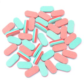 Diesisa Mini Nail Files Block, 100/180 Grit Sponge Nail Buffers for Acrylic Nails, Mini Buffing Block Double Sided for Manicure Tools 40 Count - Green/red