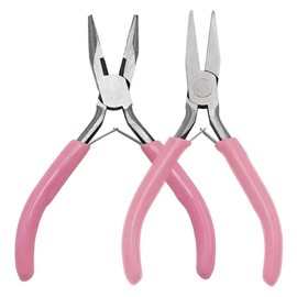 2 Pack Jewelry Making Pliers Set Needle Nose Plier Flat Nose Pliers Compact Mini Precision Plier for Jewellery Making and Repairing