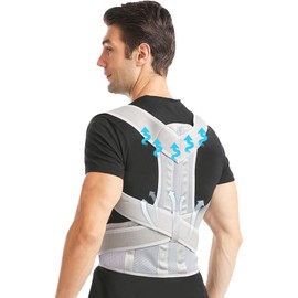 JINGSHUBO Back Straightener, Posture Corrector for Men and Women, Back Posture Corrector, Lumbar Support, Adjustable Back Pose Corrector (Grey, M)
