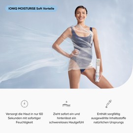IONIQ MOISTURISE Soft - Moisturiser for 24 Hours without Rubbing - Vegan Body Lotion with Jojoba & Evening Primrose Oil - For All Skin Types, Strengthens the Skin Barrier, Dermatologically Tested