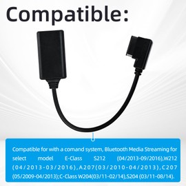 Flylin Bluetooth 5.0 Music Interface Adapter Cable, Music Interface Adapter Automobile Bluetooth Replacement Compatible with NTG System Class W212 S212 C-Class W204 S204(B)