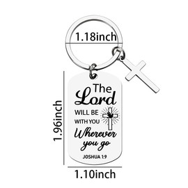 Bible Verse Keychain for Women Men Valentines Day Gifts for Him Christian Birthday Gifts for Her Mom Daughter Inspirational Gift for Sister Brother Gifts Cross Key Chains for Car Keys Catholic Gifts