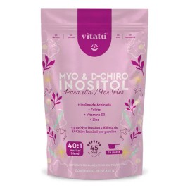 Vitatú Myo Inositol & D-Chiro Inositol 40:1 con Folato Vitamina D3 Zinc Suplemento Alimenticio en Polvo 225 g