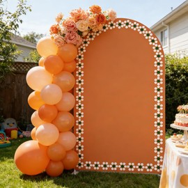 Mexican Fiesta Theme Arch Backdrop Cover Baby Shower Baptism Wedding Bridal Event Birthday Stretchy Fabric Decoration (G3862,4x7.2ft(120x220cm))