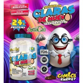 Proteínas Comics Energy 24g Claras Huevo Sabor Vainilla 900g                                                                                          
