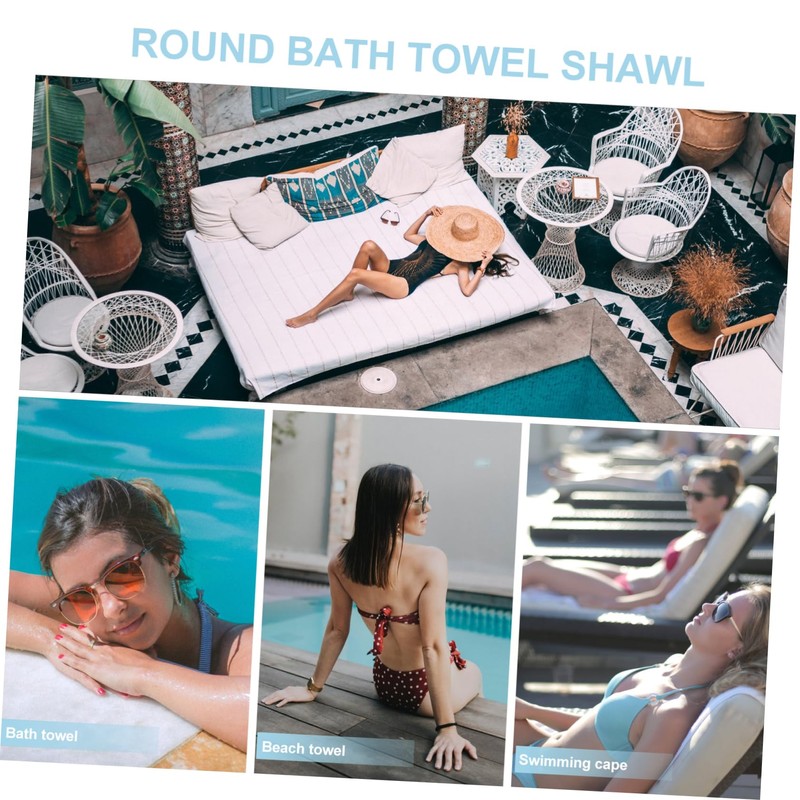 CAXUSD Fashionable Quicksand Beach Towel Round Bath Mat Quick-Drying Beach