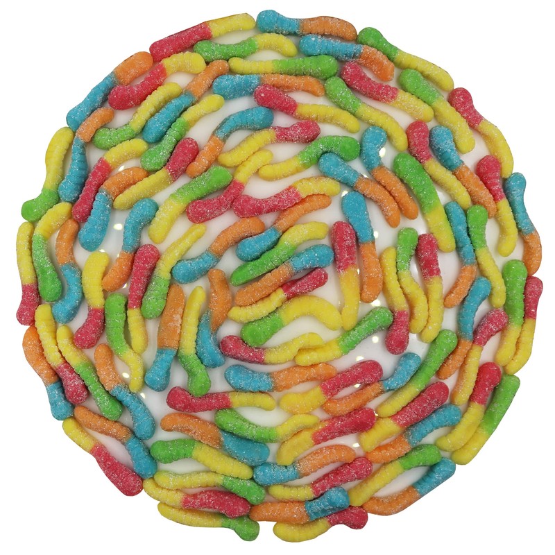 FirstChoiceCandy Sour Gummy Crawlers Candy (Neon Worms, 5 Pound (Pack