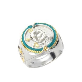 Indian Chief Ring for Men, Viking Eagle Ring, Native American Indian Head Rings, Amulet Ring, Tribal Alloy Ring Jewelry (11)