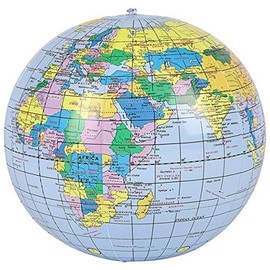 Rhode Island Novelty Inflatable Earth Globe Beach Ball 16" -Blue Oceans