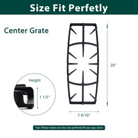 A00263801 Stove Grates Replacement Parts for Kenmore Gas Burner Grates Kenmore Oven Grates Surface Range Grates Stove Top Grates Cast Iron Cooktop Grates Middle Center Stove Top Grates Parts 1 Pcs