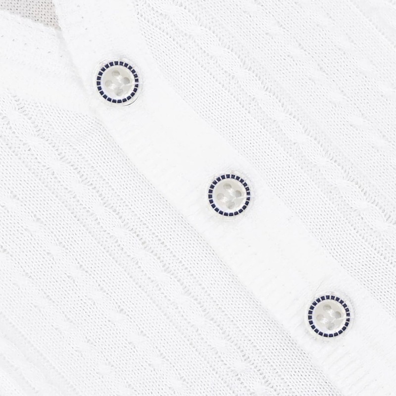 Lilax Baby Boy Cable-Knit Basic Knit Cardigan Sweater (12-18 Months,White)