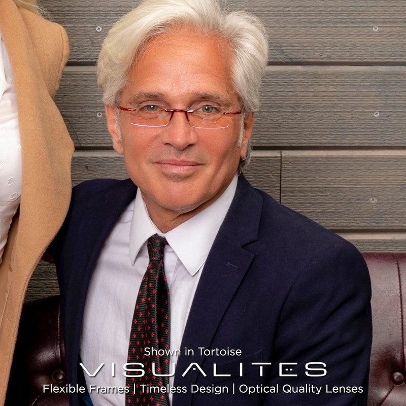 Visualites Unisex-Adult Vis8tor12 Rectangular Reading Glasses, Tortoise, 48 mm