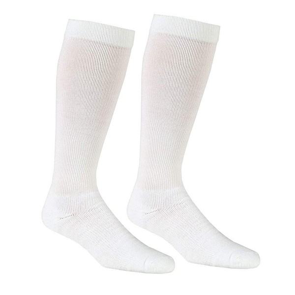 Unisex Adult Firm Compression Knee High Support Socks - White - Medium