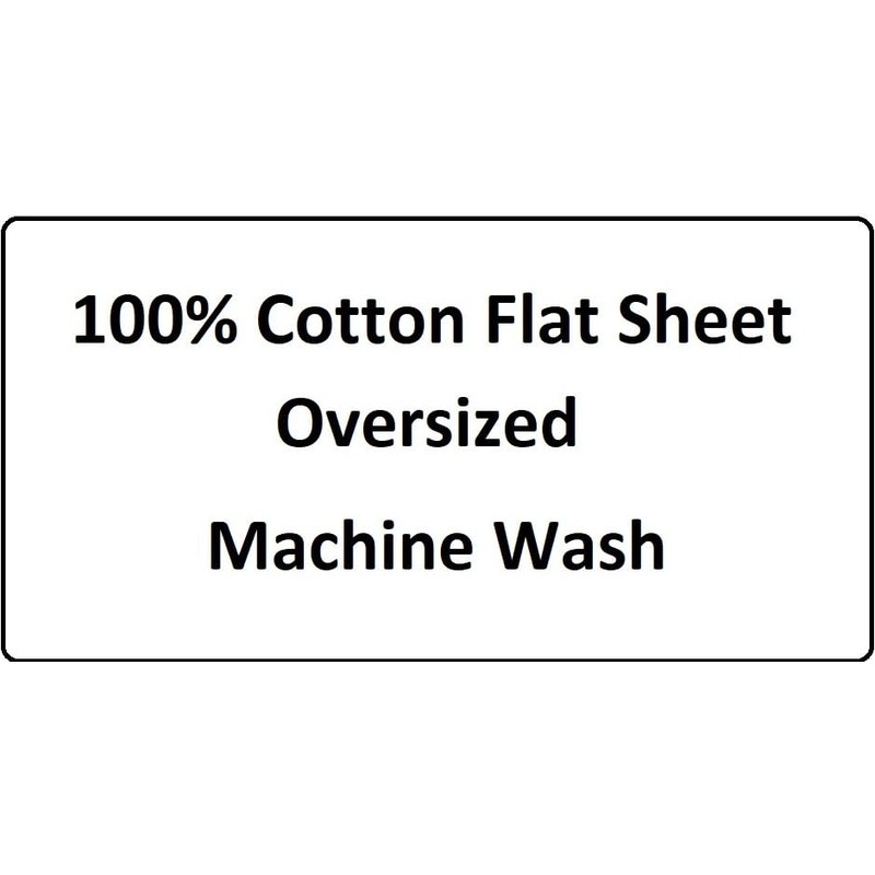 Oversized (120x112) Cotton Percale Flat Sheet Only for King Beds,