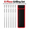 6-Piece Stainless Steel BBQ Skewer Set for Grilling – Flat
